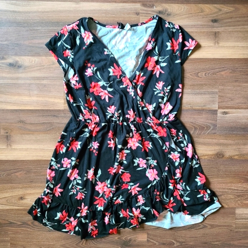 H&M Ruffled Floral Wrap Dress